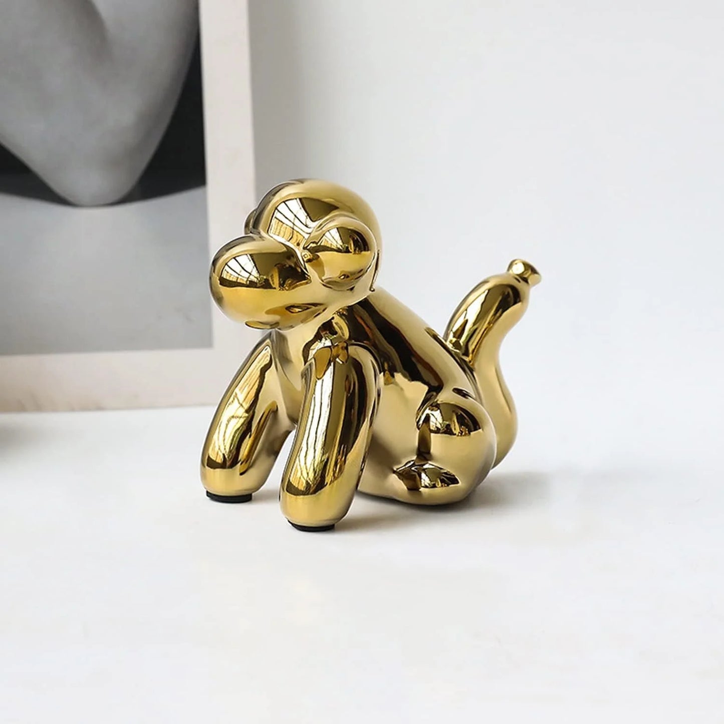 Silver Balloon Animal Figurine – Handmade Ceramic Sculpture for Modern Home Decor - Homestead & Co