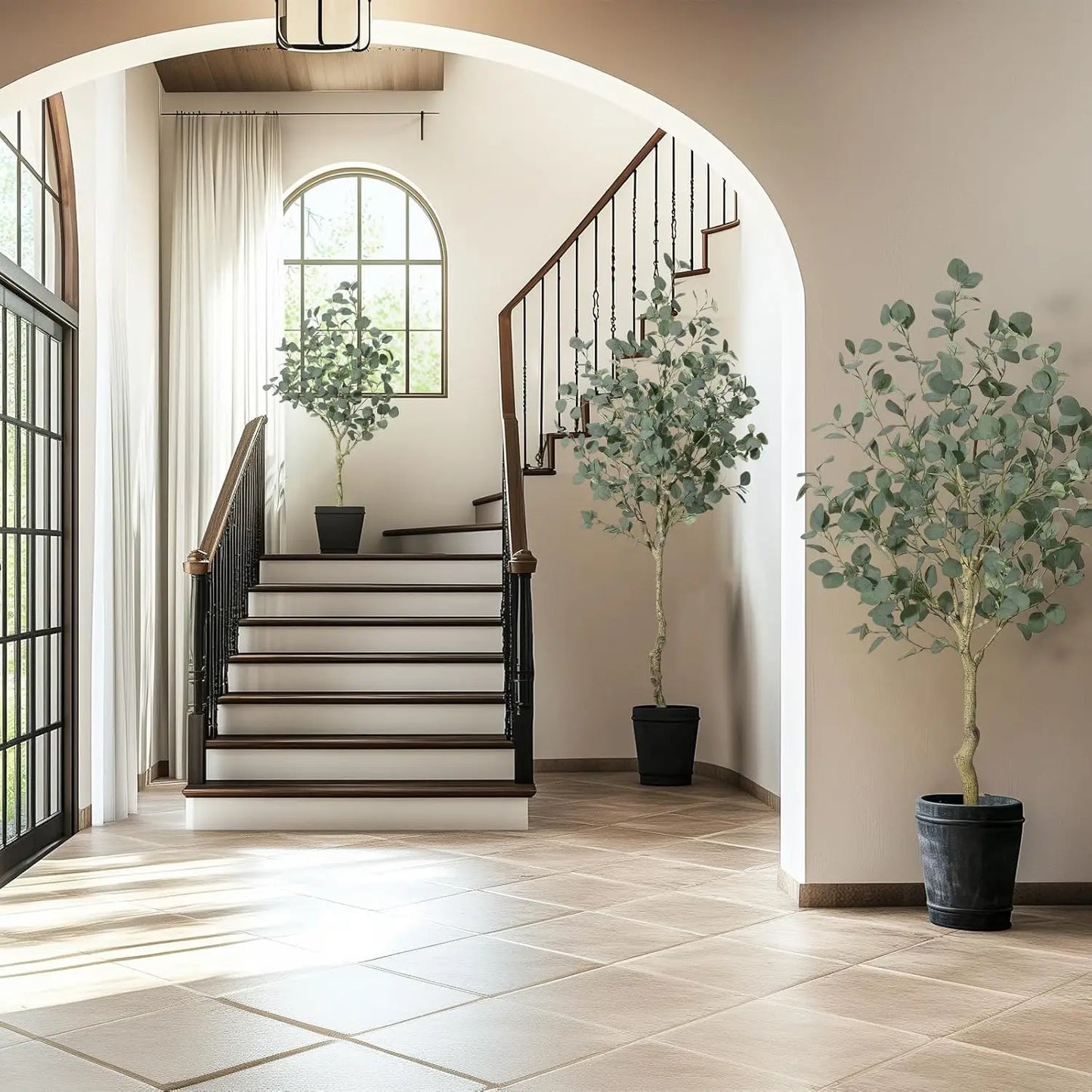 Artificial Eucalyptus Tree – Large Potted Faux Plant for Modern Home, Office, - Homestead & Co