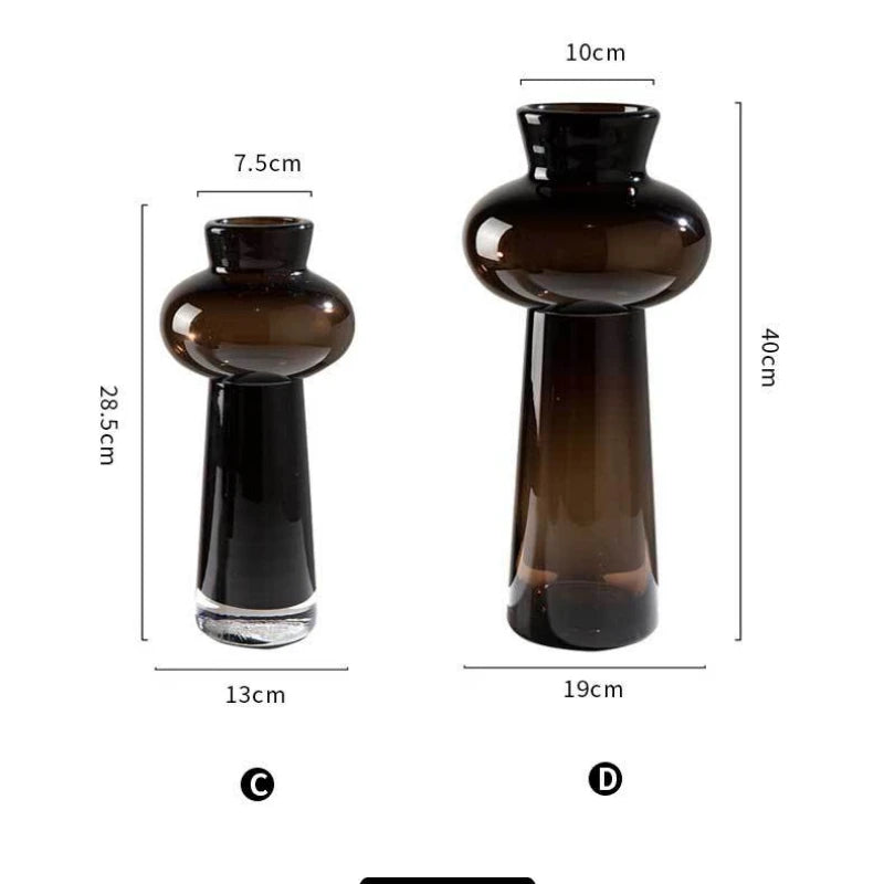 Nordic Heavy Glass Vase for Tabletop Flower Arrangements – Modern Minimalist Home Decor - Homestead & Co