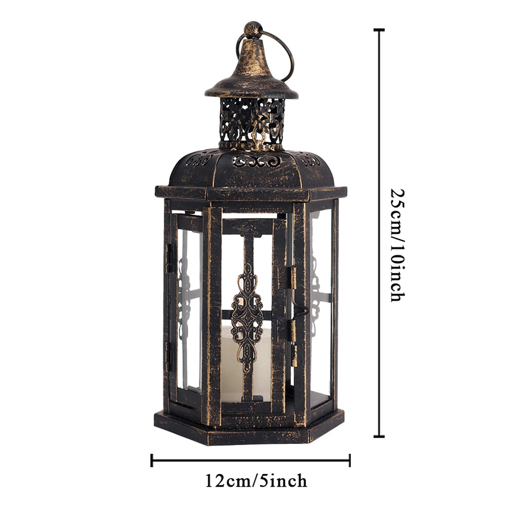 Vintage Nordic Hanging Candle Lantern – Black Iron Candle Holder for Home - Homestead & Co