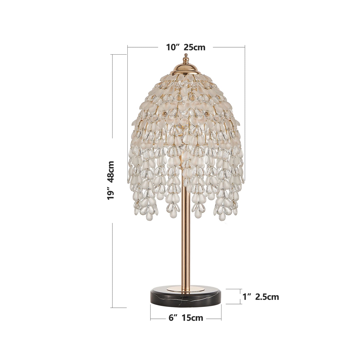 19" Elegant Crystal Table Lamp – Vintage Waterfall Design - Homestead & Co