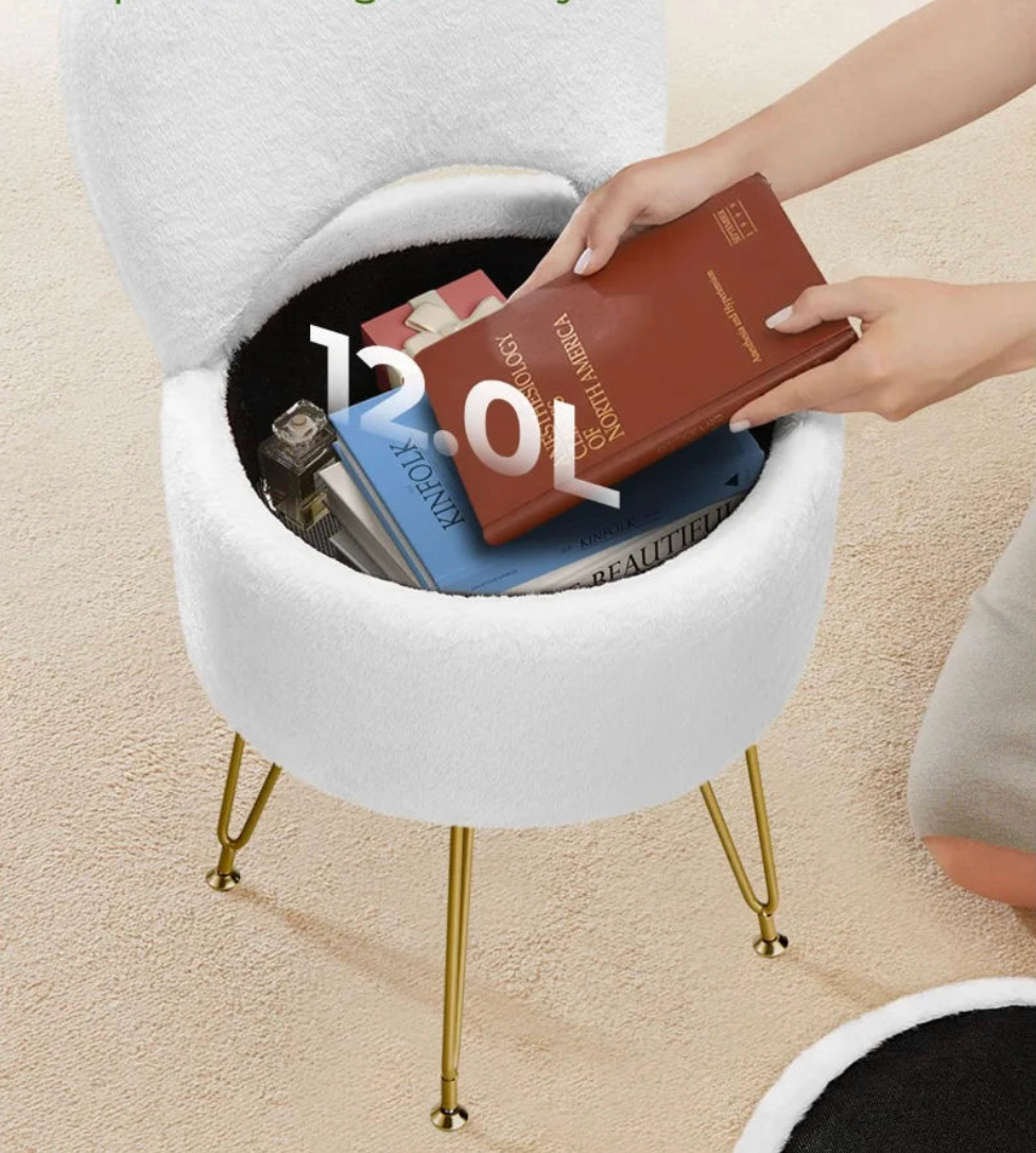 Velura Vanity Stool with Storage