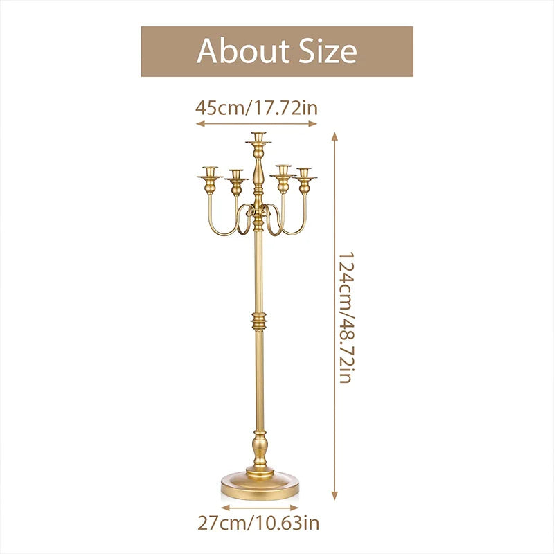 48.7-Inch Antique Metal Floor Candle Holder – Tall Iron Candle Stand - Homestead & Co