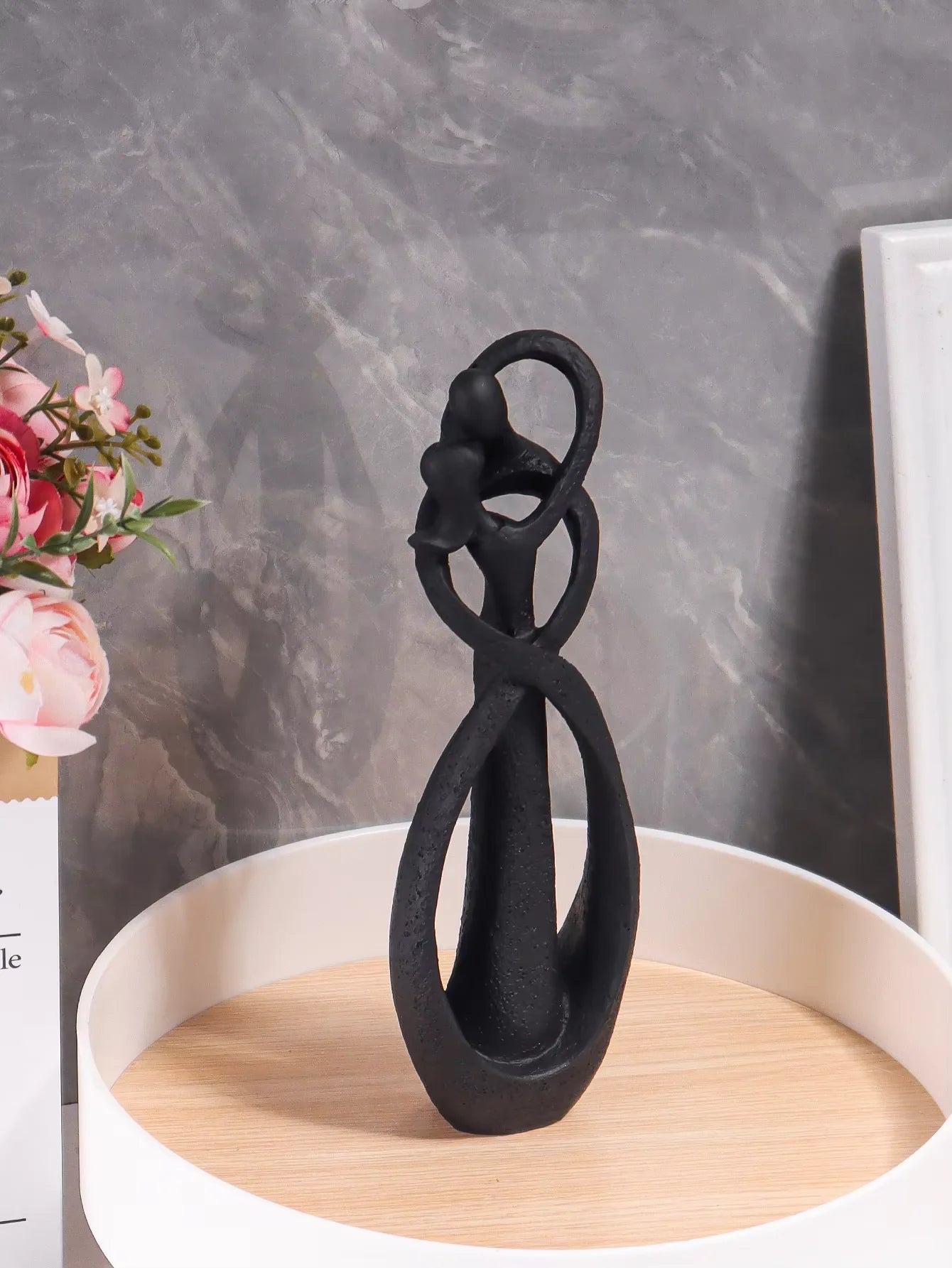 Nordic Couple Embrace Sculpture – Romantic Resin Art Decor - Homestead & Co