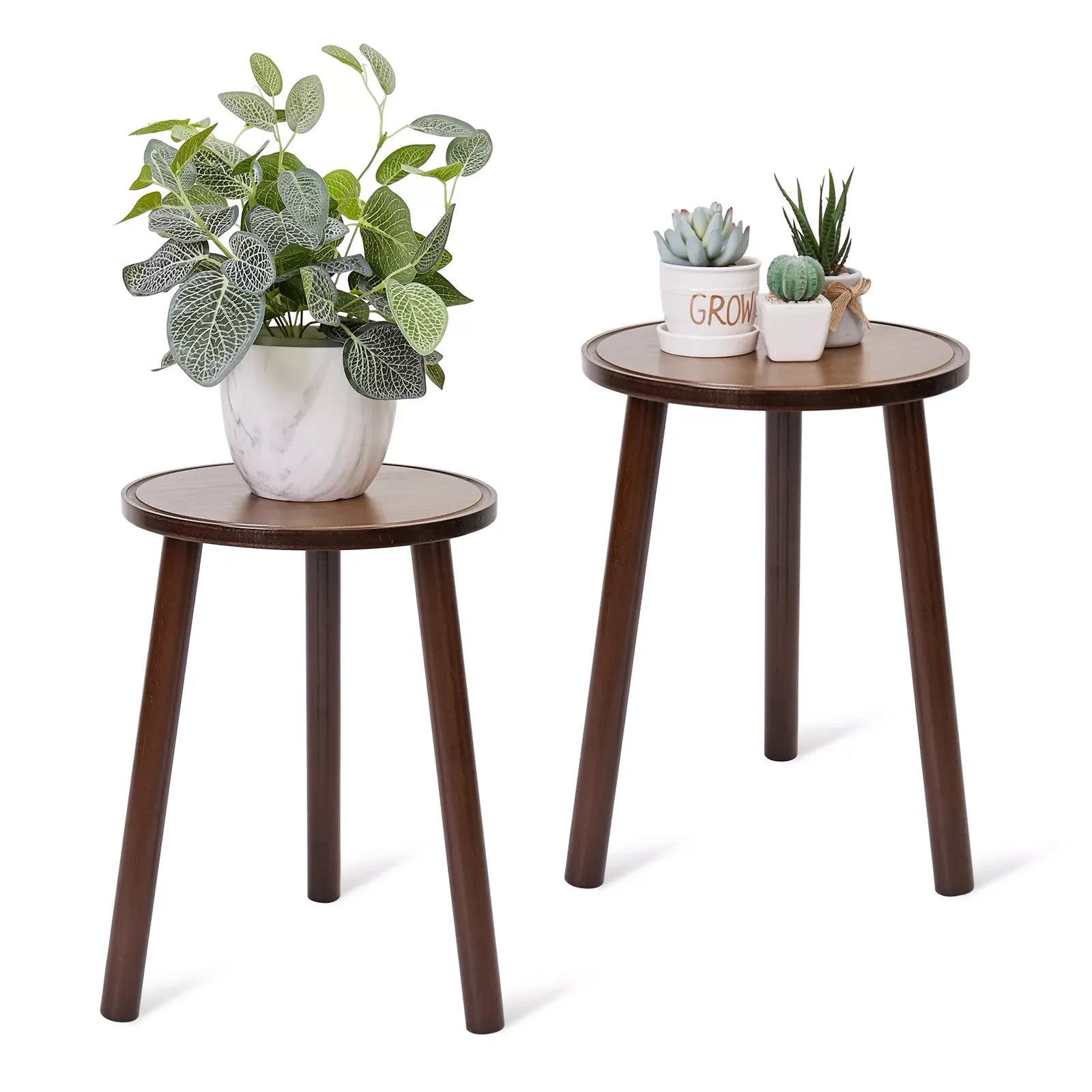 2PCS Bamboo Round Side Tables – Small Modern End Tables - Homestead & Co