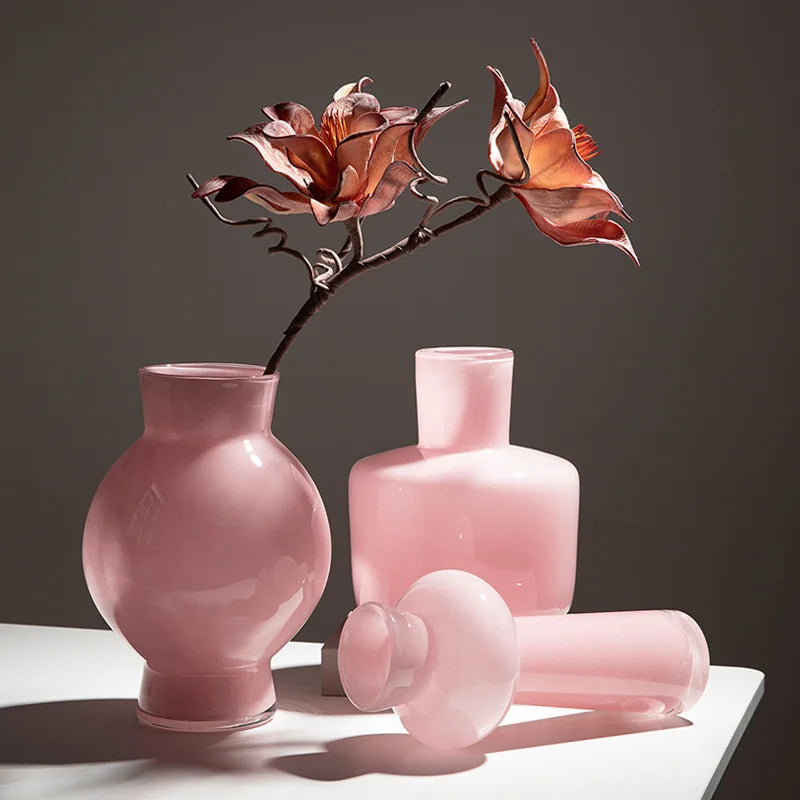 Nordic Heavy Glass Vase for Tabletop Flower Arrangements – Modern Minimalist Home Decor - Homestead & Co