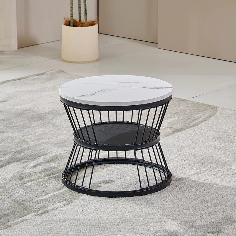 Slate Luxury Coffee Table – Round Grey Modern Coffee Table - Homestead & Co