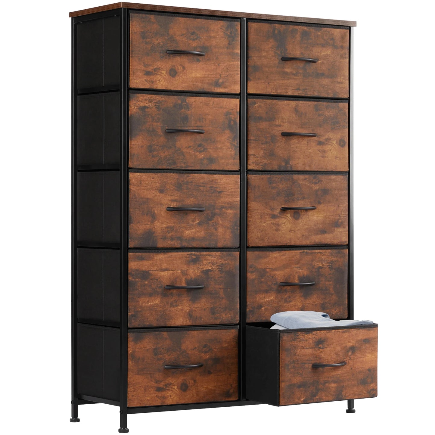 10-Drawer Fabric Dresser Closet Organizer – Bedside Storage Cabinet - Homestead & Co