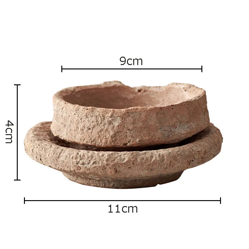 Retro Rough Pottery Ceramic Vase – Textured Tabletop Vase for Dried Flowers and Rustic Home Decor - Homestead & Co