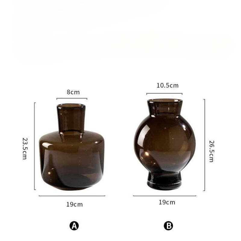 Nordic Heavy Glass Vase for Tabletop Flower Arrangements – Modern Minimalist Home Decor - Homestead & Co