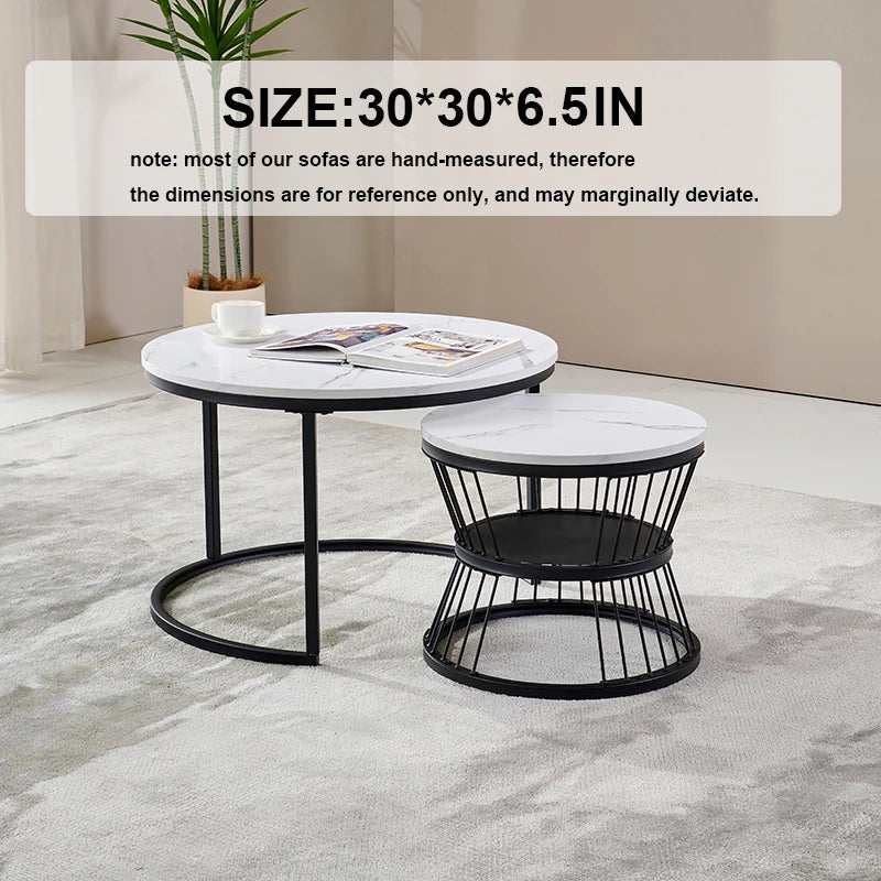 Slate Luxury Coffee Table – Round Grey Modern Coffee Table - Homestead & Co