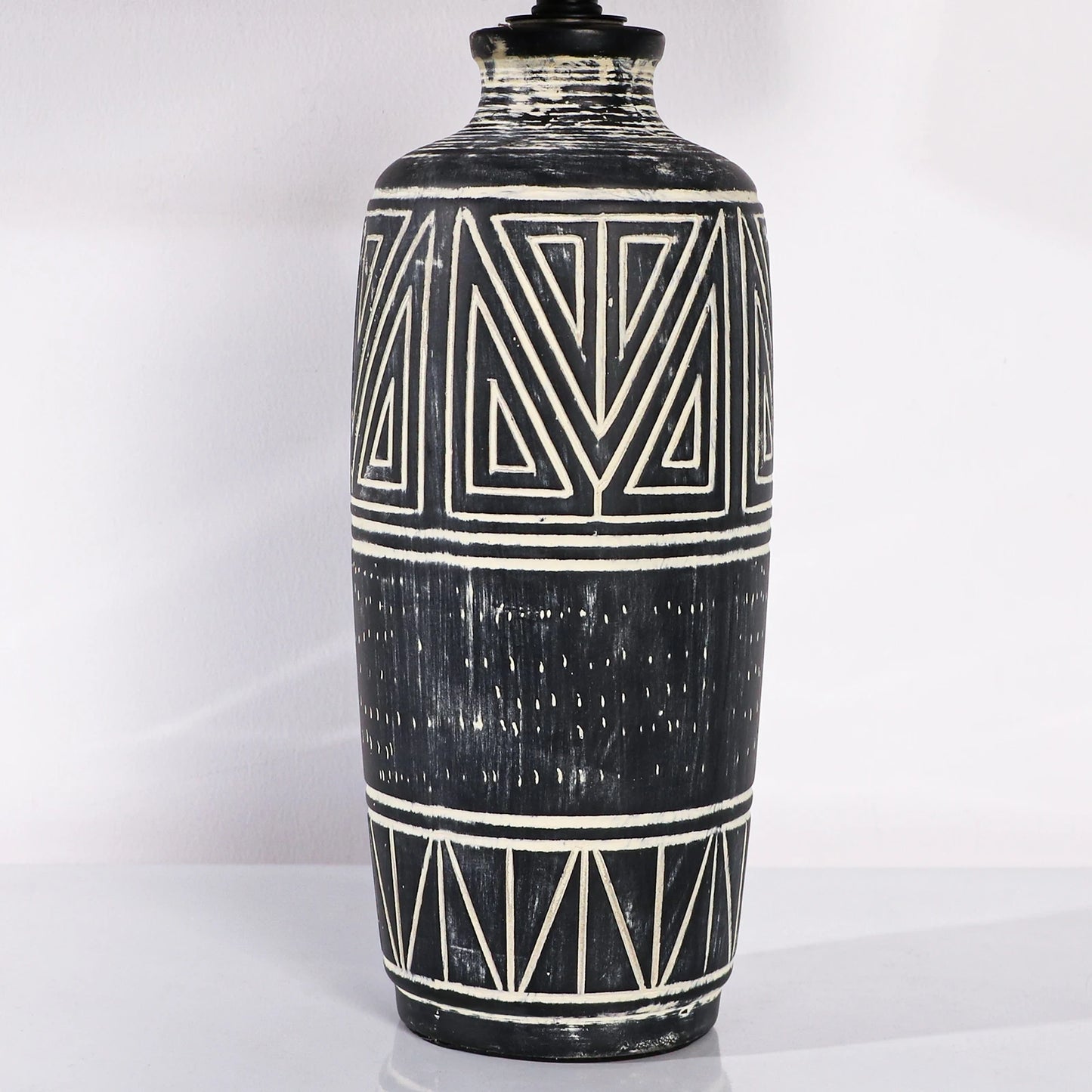 Set of 2 – 25-Inch Handcrafted Southwest Ceramic Table Lamps with Burlap Shades - Homestead & Co