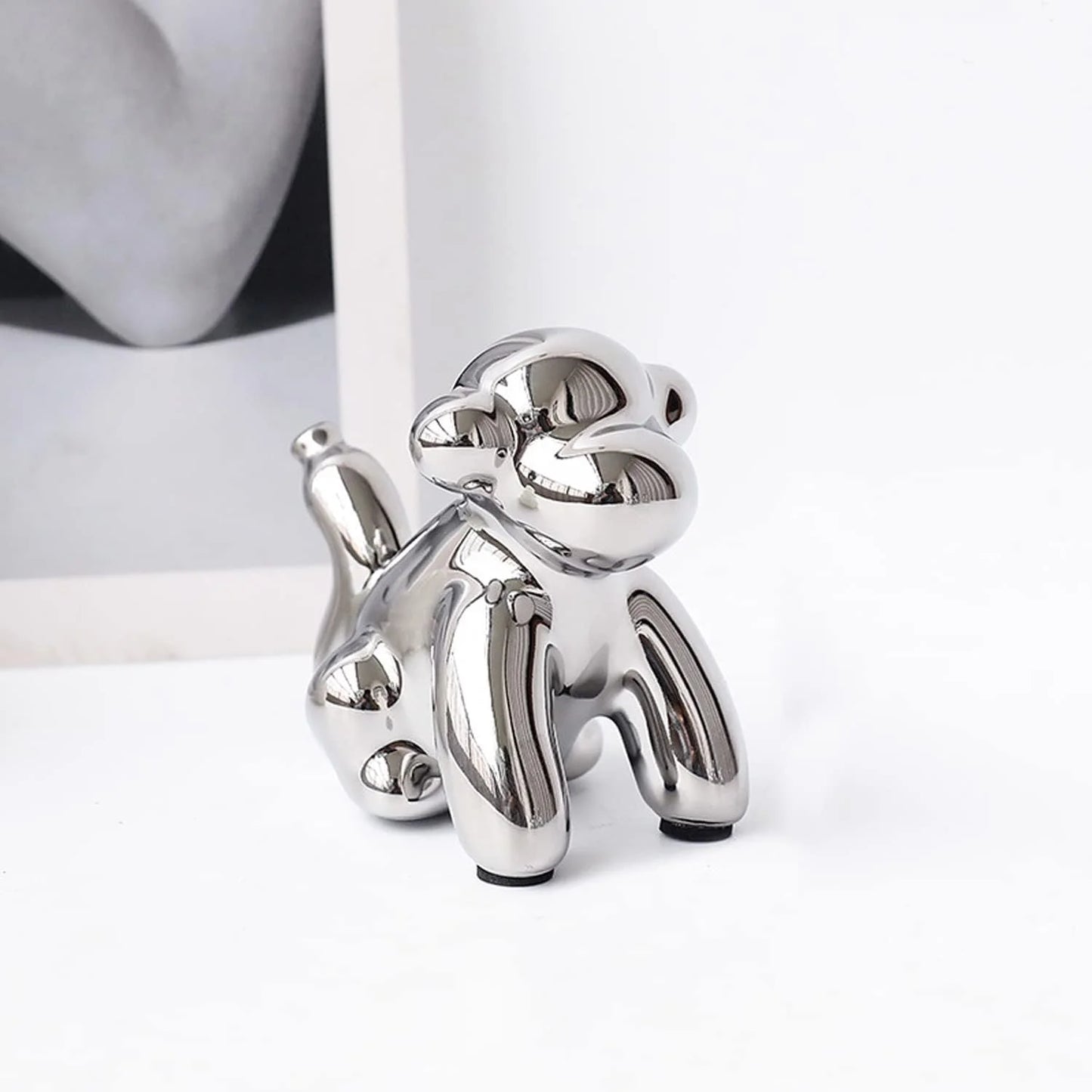 Silver Balloon Animal Figurine – Handmade Ceramic Sculpture for Modern Home Decor - Homestead & Co