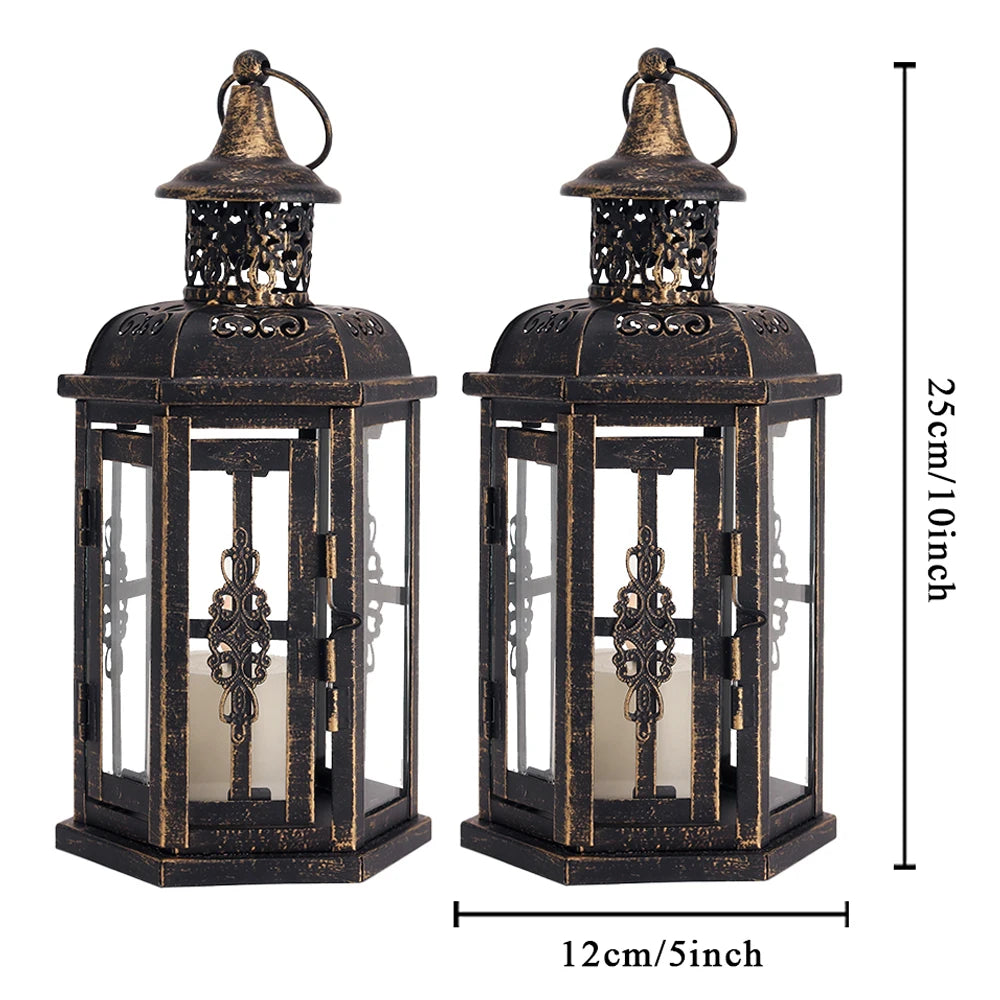 Vintage Nordic Hanging Candle Lantern – Black Iron Candle Holder for Home - Homestead & Co