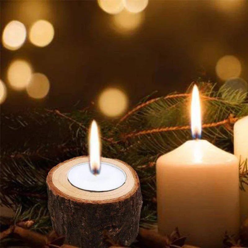 Wooden Tealight Candle Holders – Rustic Centerpiece Decor - Homestead & Co