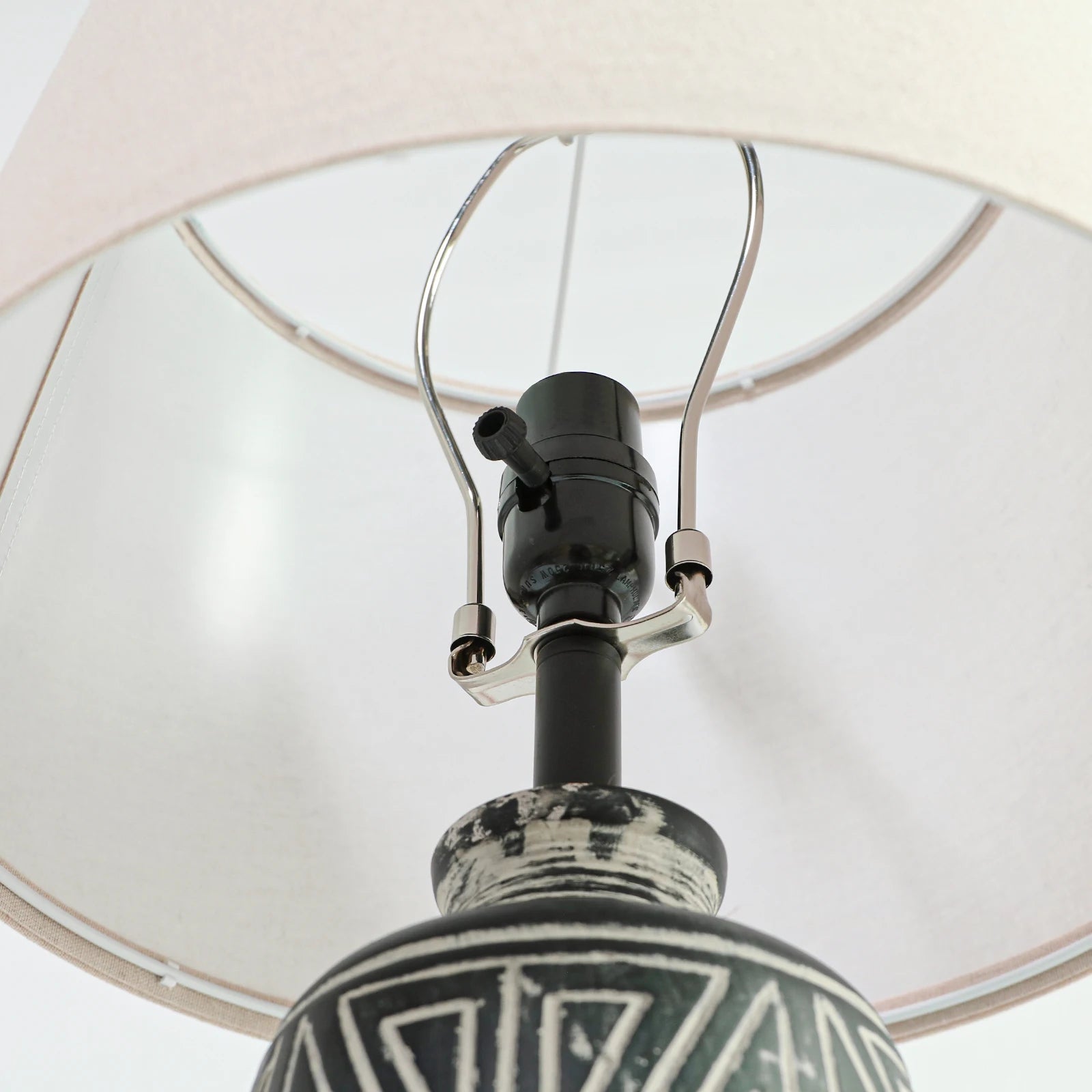 Set of 2 – 25-Inch Handcrafted Southwest Ceramic Table Lamps with Burlap Shades - Homestead & Co