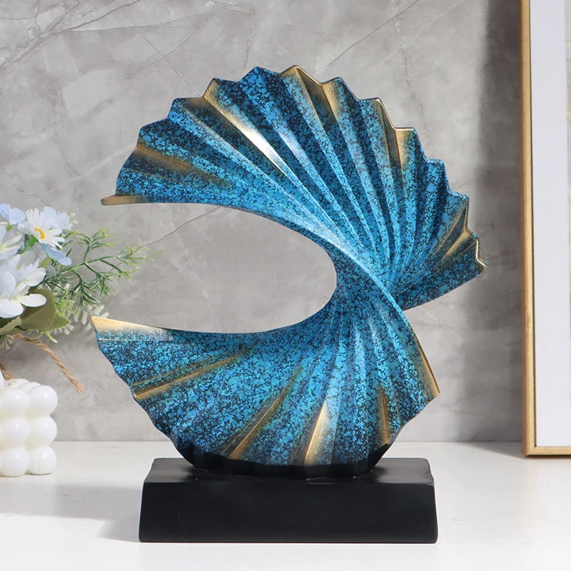 Golden Wave Resin Sculpture – Abstract Art Decor - Homestead & Co
