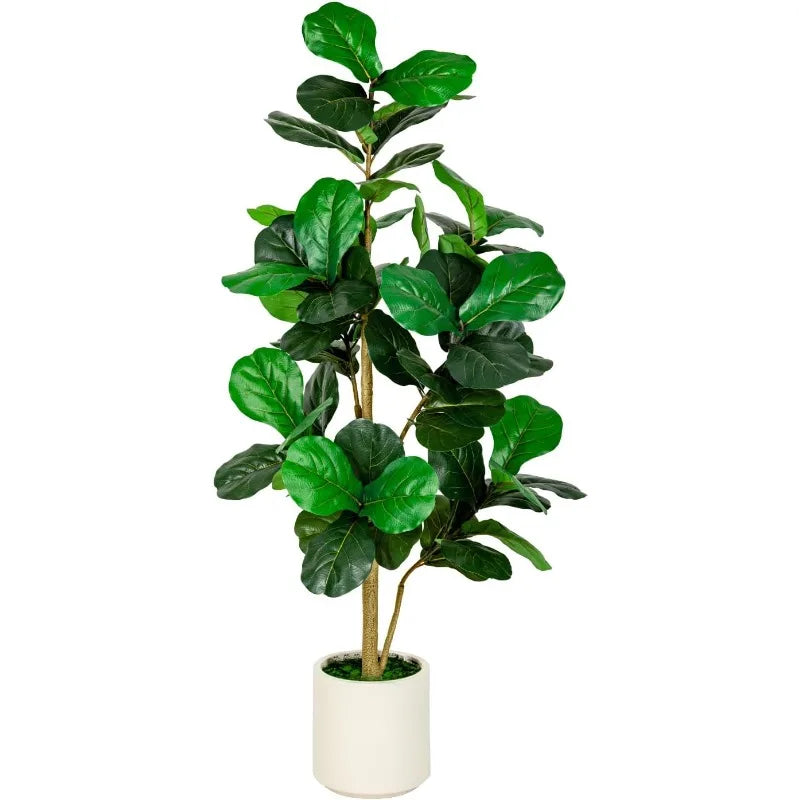 5FT Artificial Fiddle Leaf Fig Tree with White Planter Pot - Homestead & Co