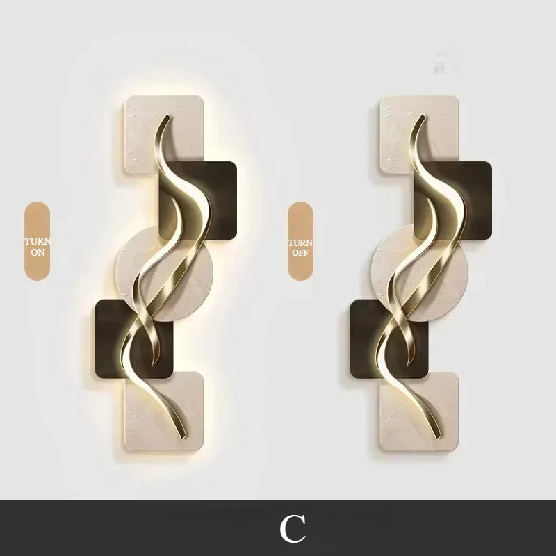 Modern LED Wall Lamp with Hanging Art Panel – Minimalist Nordic Lighting - Homestead & Co