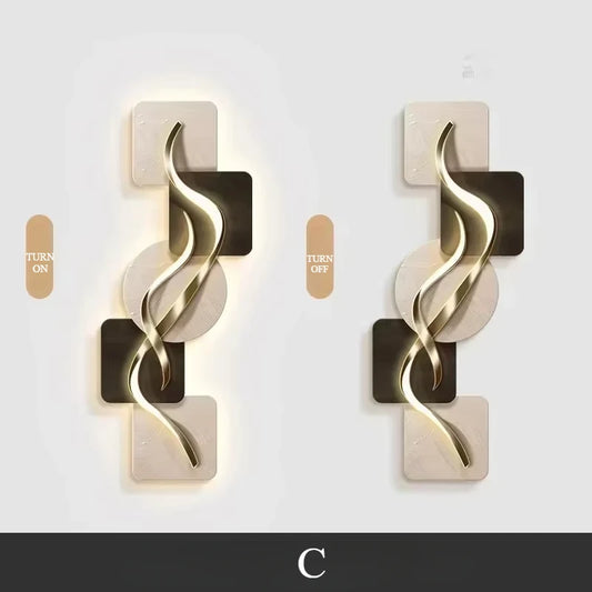 Modern LED Wall Lamp with Hanging Art Panel – Minimalist Nordic Lighting - Homestead & Co