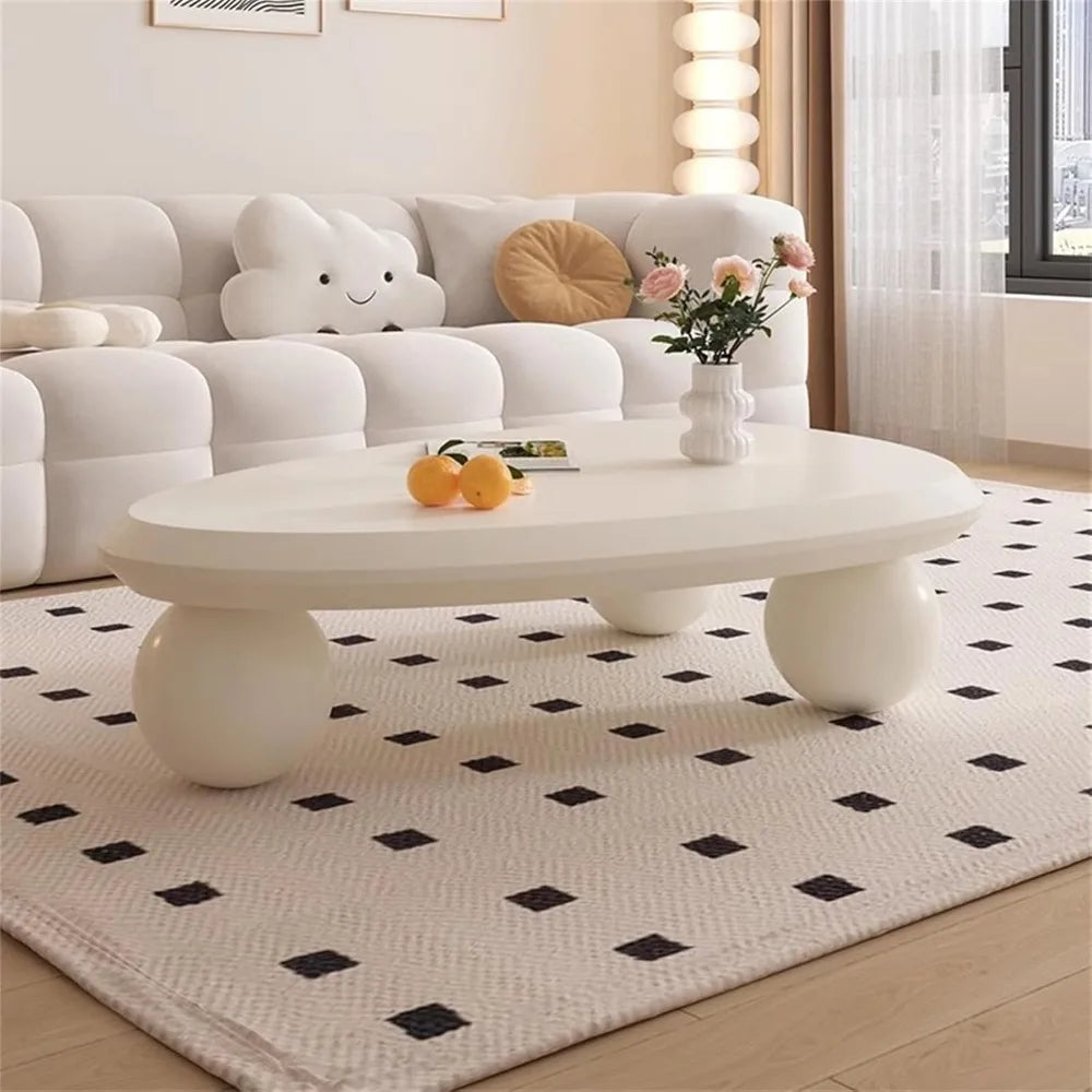 Cute Cloud Coffee Table – White Oval - Homestead & Co