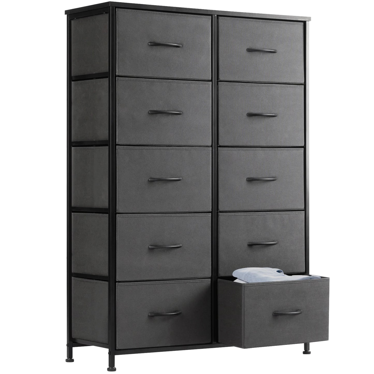 10-Drawer Fabric Dresser Closet Organizer – Bedside Storage Cabinet - Homestead & Co