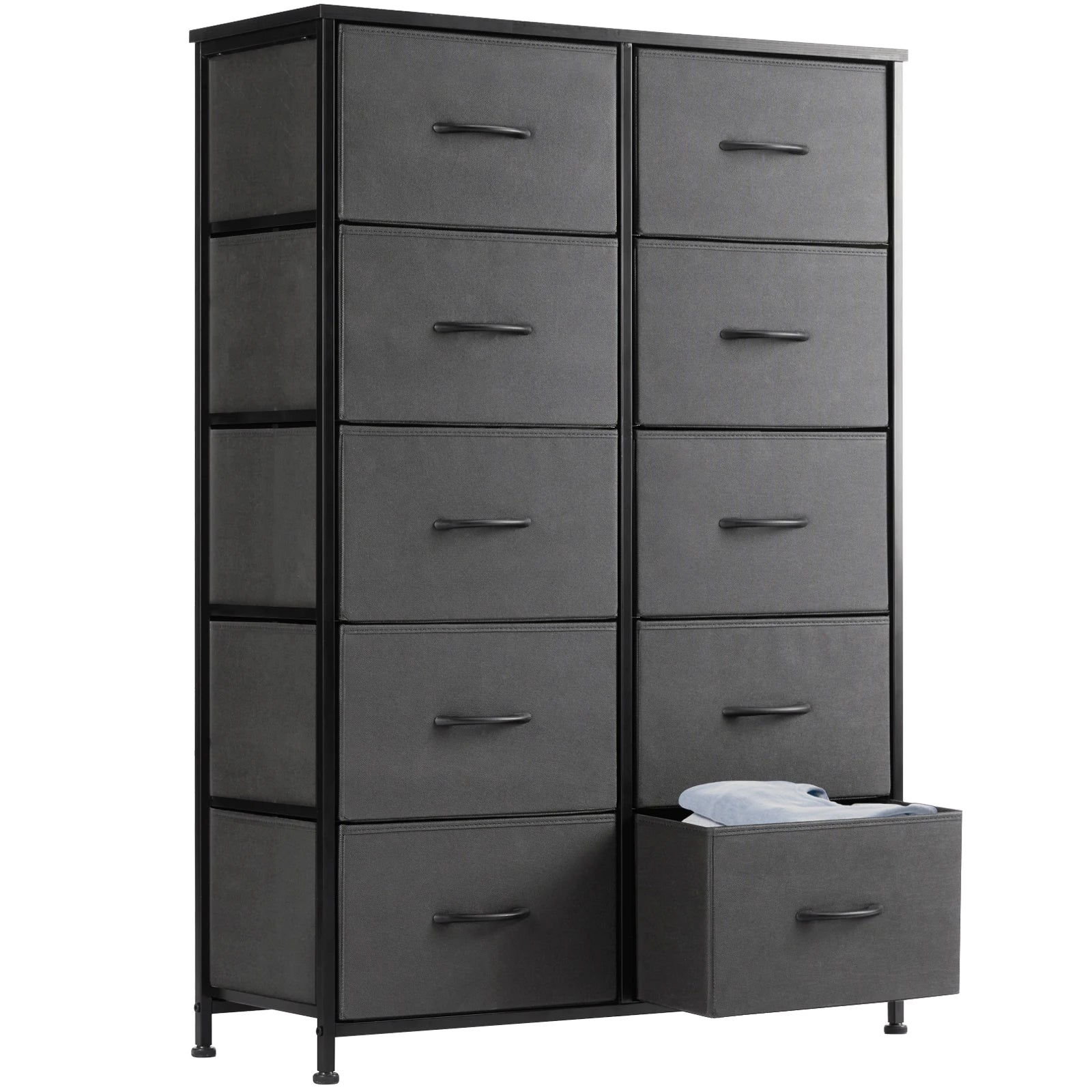 10-Drawer Fabric Dresser Closet Organizer – Bedside Storage Cabinet - Homestead & Co