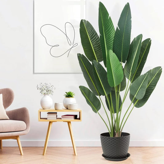 72-Inch Artificial Bird of Paradise Tree – 6 Ft Faux Indoor Banana Tree with Pot - Homestead & Co
