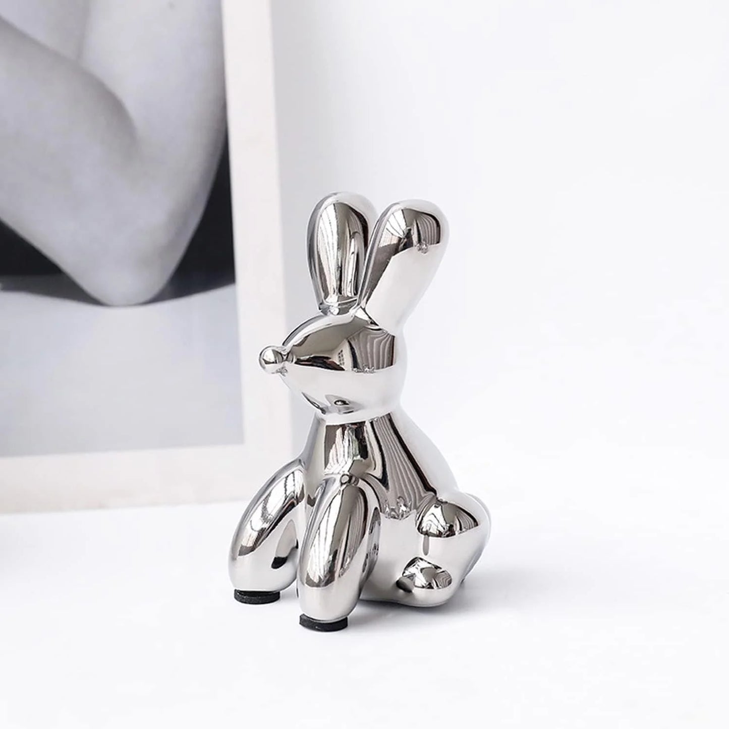 Silver Balloon Animal Figurine – Handmade Ceramic Sculpture for Modern Home Decor - Homestead & Co