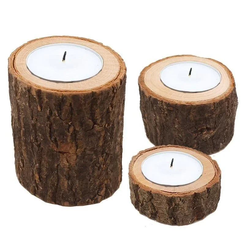 Wooden Tealight Candle Holders – Rustic Centerpiece Decor - Homestead & Co