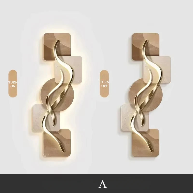 Modern LED Wall Lamp with Hanging Art Panel – Minimalist Nordic Lighting - Homestead & Co