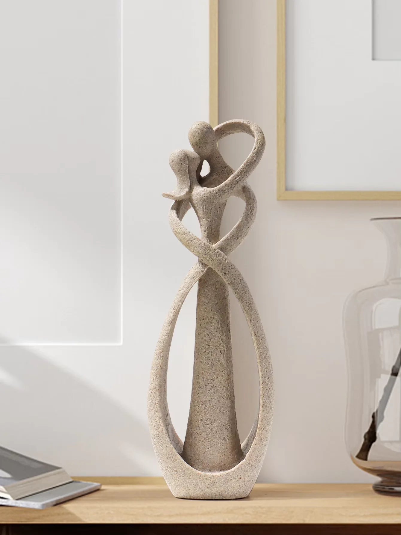 Nordic Couple Embrace Sculpture – Romantic Resin Art Decor - Homestead & Co