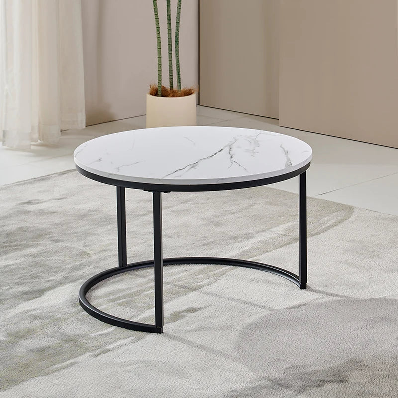 Slate Luxury Coffee Table – Round Grey Modern Coffee Table - Homestead & Co