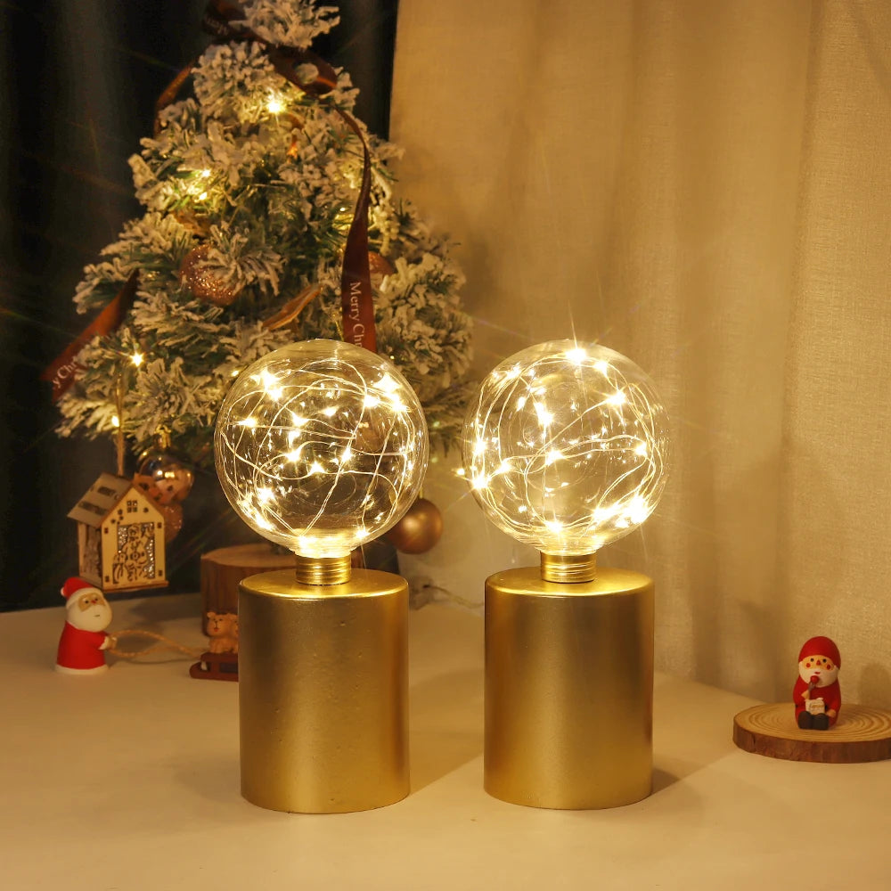 2Pcs Gold Battery-Operated Cordless Table Lamps – Warm White LED Fairy Light Lamps - Homestead & Co